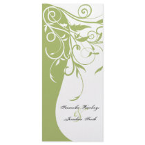 Wedding Program - Sage Green Contrasting Floral Personalized Rack Card