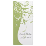 Wedding Program - Sage Green Contrasting Floral Personalized Rack Card