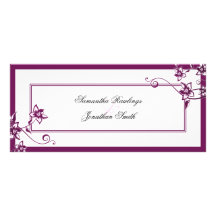 Wedding Program - Sangria & White Delicate Floral Rack Card Design
