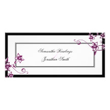 Wedding Program - Sangria & White Delicate Floral Personalized Rack Card