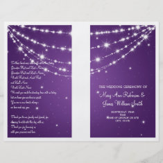 Wedding Program Sparkling Chain Purple Personalized Flyer