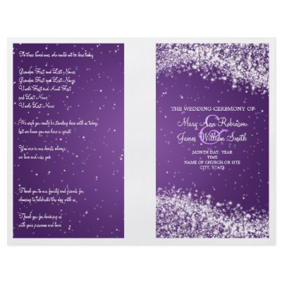 Wedding Program Sparkling Wave Purple Custom Flyer