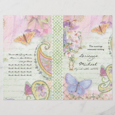 butterflies and roses wedding programs