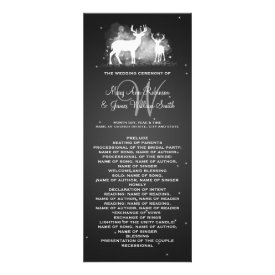 Wedding Program Winter Deer Sparkle Black Personalized Announcements