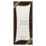 Wedding Program Winter Gold &amp; Brown Snowflakes Custom Rack Cards