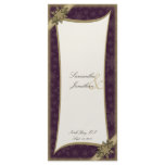 Wedding Program Winter Gold &amp; Purple Snowflakes Full Color Rack Card