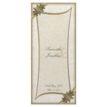 Wedding Program Winter Gold &amp; White Snowflakes Rack Card Template