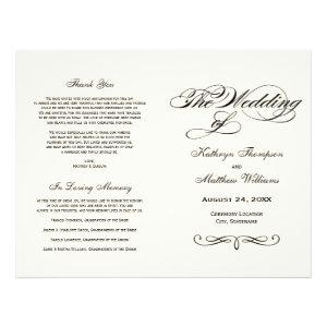 Wedding Programs | Black Calligraphy Design Flyer Design