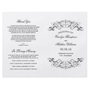 Wedding Programs | Black Flourish Personalized Flyer