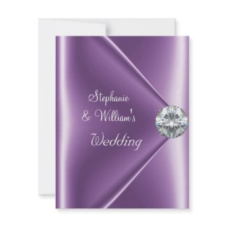 Wedding Purple Mauve Diamond Jewel invitation