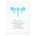 Wedding Reception Card Blue & White Dragonfly