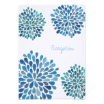 Wedding Reception Card Cerulean Blue Flower Blooms Invites