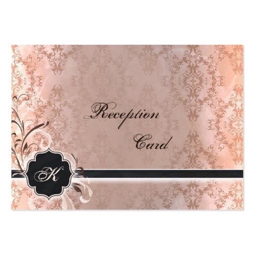 Wedding Reception Card Elegant Vintage Damask Business Card Template