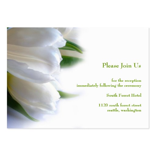 Wedding Reception Enclosure Card Business Card Template (front side)