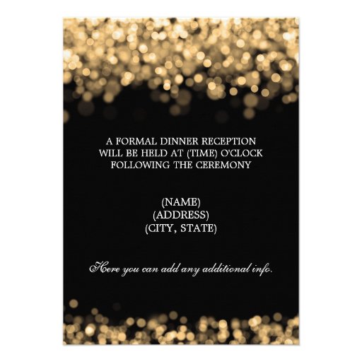 Wedding Reception Gold Lights Personalized Announcement (front side)