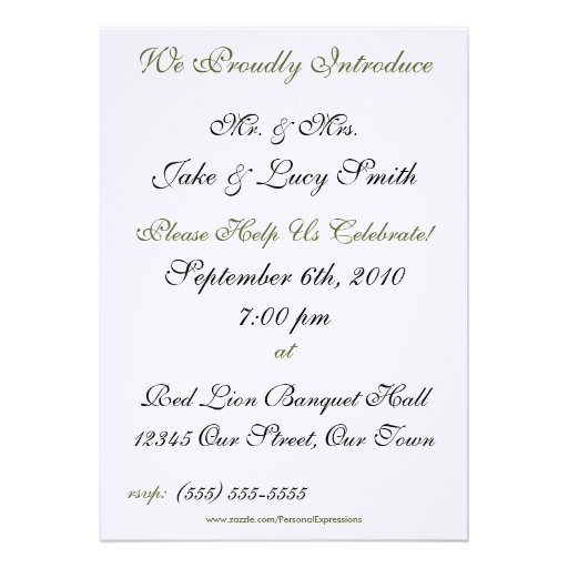 Wedding Reception Invitation & Announcement
