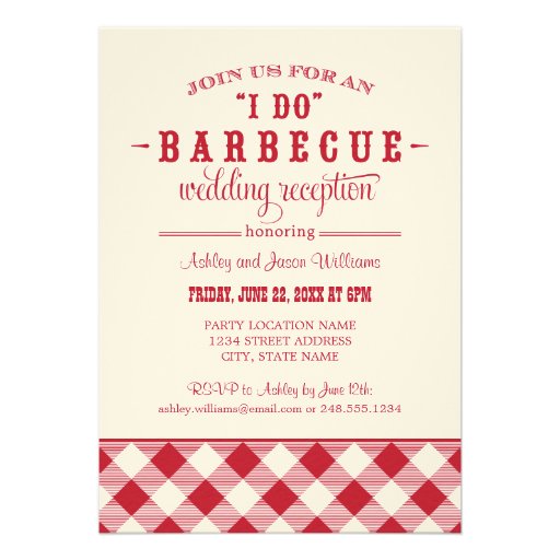 Wedding Reception Invitation | "I Do" BBQ
