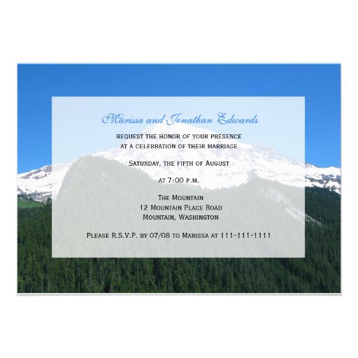 Wedding Reception Only Invitation  -- Mountain