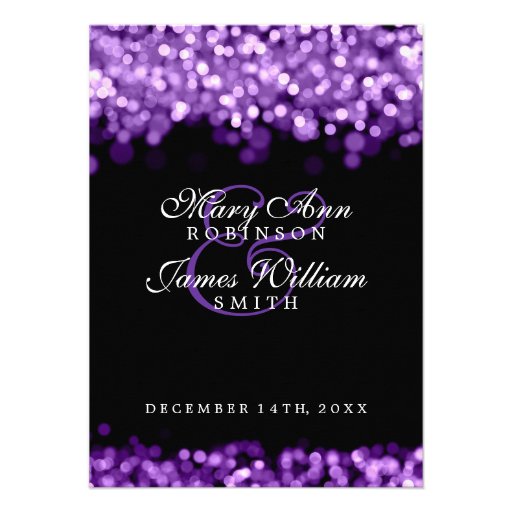 Wedding Reception Purple Lights Invites