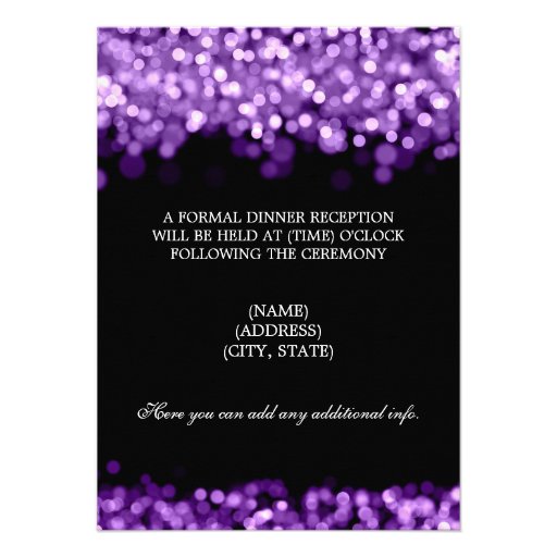Wedding Reception Purple Lights Invites