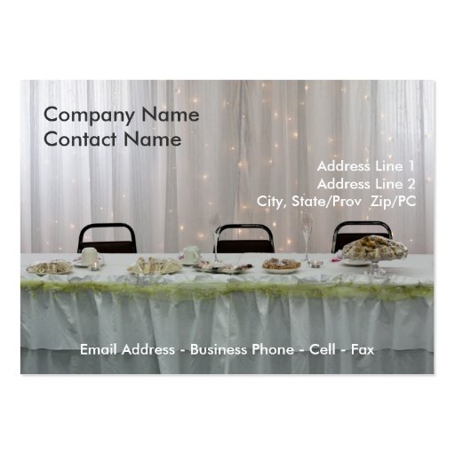 Wedding Reception Seating card template Business Cards (front side)
