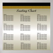 Wedding Reception Seating Chart Poster