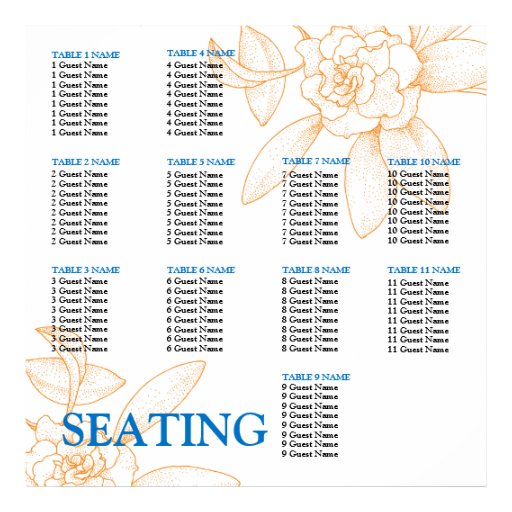 Banquet Seating Chart Template