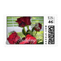 Wedding Red Roses Save the Date postage