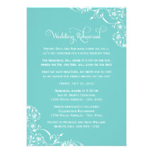 Wedding Rehearsal and Dinner Invitations | Aqua