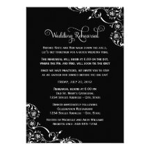 Wedding Rehearsal and Dinner Invitations | Black