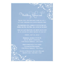 Wedding Rehearsal and Dinner Invitations | Blue