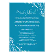 Wedding Rehearsal and Dinner Invitations | Blue