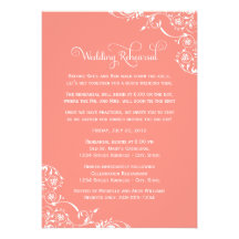 Wedding Rehearsal and Dinner Invitations | Coral