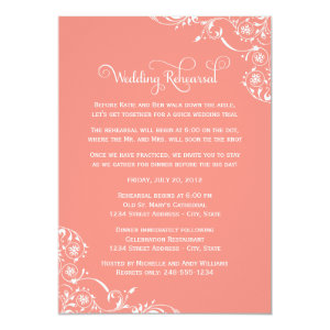 Wedding Rehearsal and Dinner Invitations | Coral 5