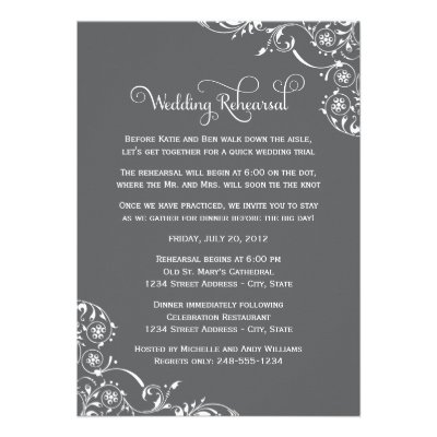 Wedding Rehearsal and Dinner Invitations | Gray