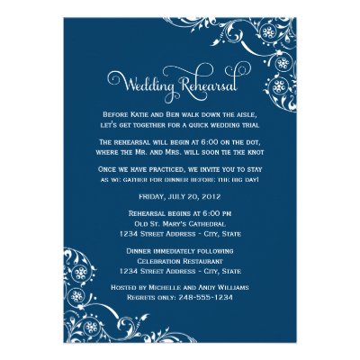 Wedding Rehearsal and Dinner Invitations | Navy