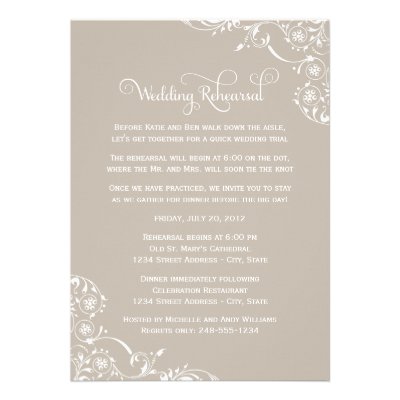 Wedding Rehearsal and Dinner Invitations | Neutral