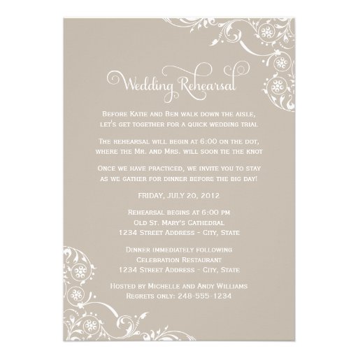 Wedding Rehearsal and Dinner Invitations | Neutral
