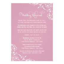 Wedding Rehearsal and Dinner Invitations | Pink