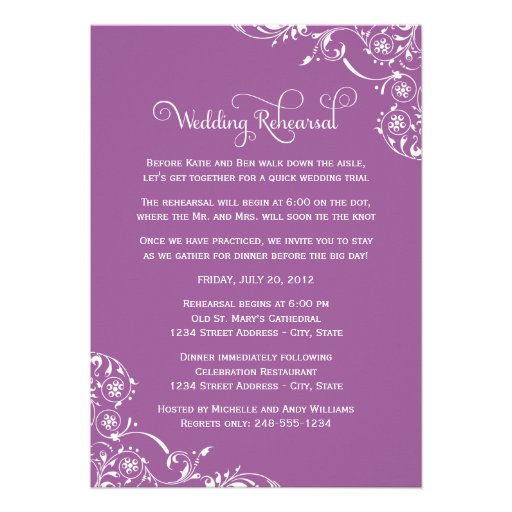 Wedding Rehearsal and Dinner Invitations | Violet