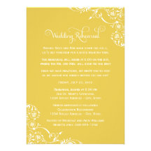 Wedding Rehearsal and Dinner Invitations | Yellow