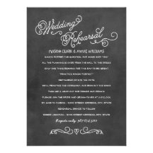 Wedding Rehearsal Dinner | Black Chalkboard Style Custom Invitations