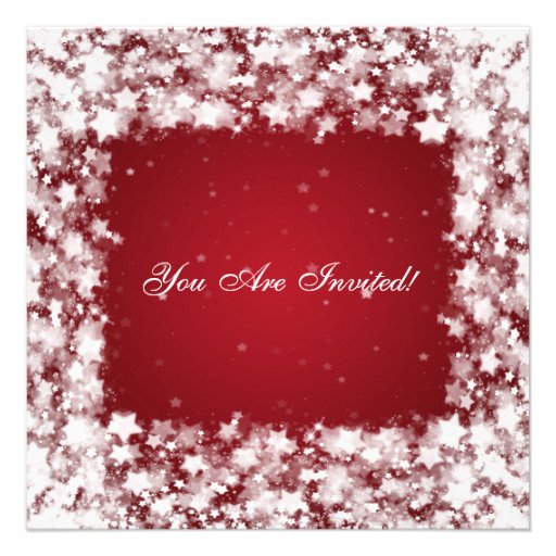 Wedding Rehearsal Dinner Dazzling Stars Red Custom Invites