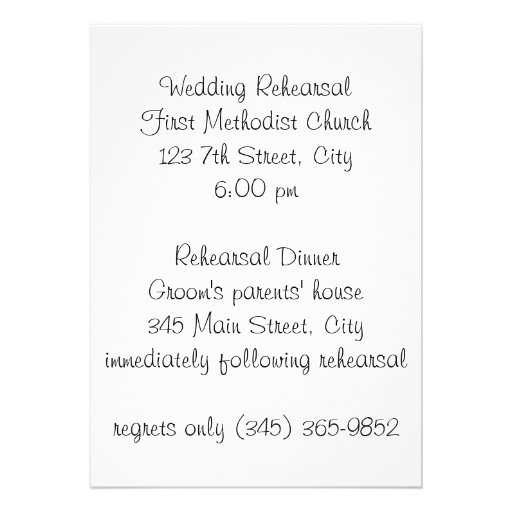 Wedding Rehearsal Dinner Invitation