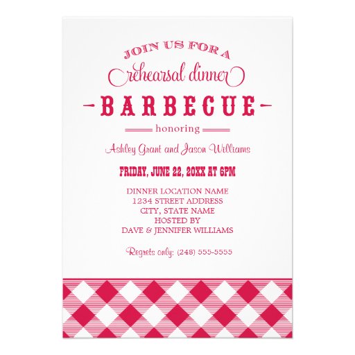 Wedding Rehearsal Dinner Invitation | Casual BBQ (front side)