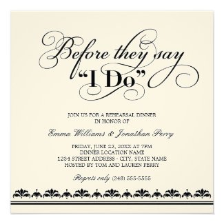 Wedding Rehearsal Dinner Invitation | Wedding Vows