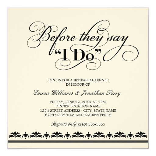 Wedding Rehearsal Dinner Invitation | Wedding Vows | Zazzle