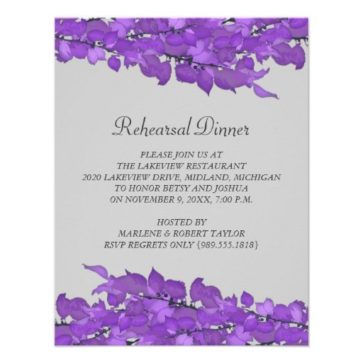 Wedding Rehearsal Dinner Invitations (front side)