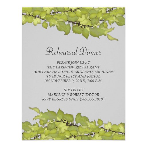 Wedding Rehearsal Dinner Invitations (front side)
