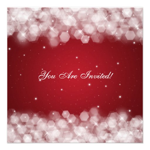 Wedding Rehearsal Dinner Party Sparkle Red Personalized Invitations
